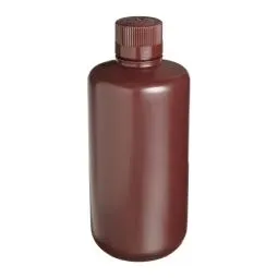 Bottles, Narrow Mouth, HDPE, Amber, 1000 ml