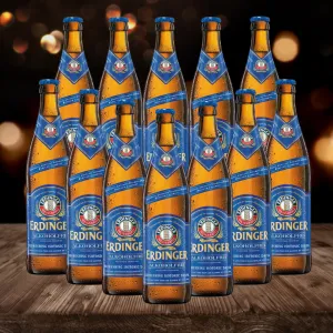 Erdinger Alkoholfrei German Alcohol Free Wheat Beer 500ml Bottles - 0.5% ABV (12 Pack)