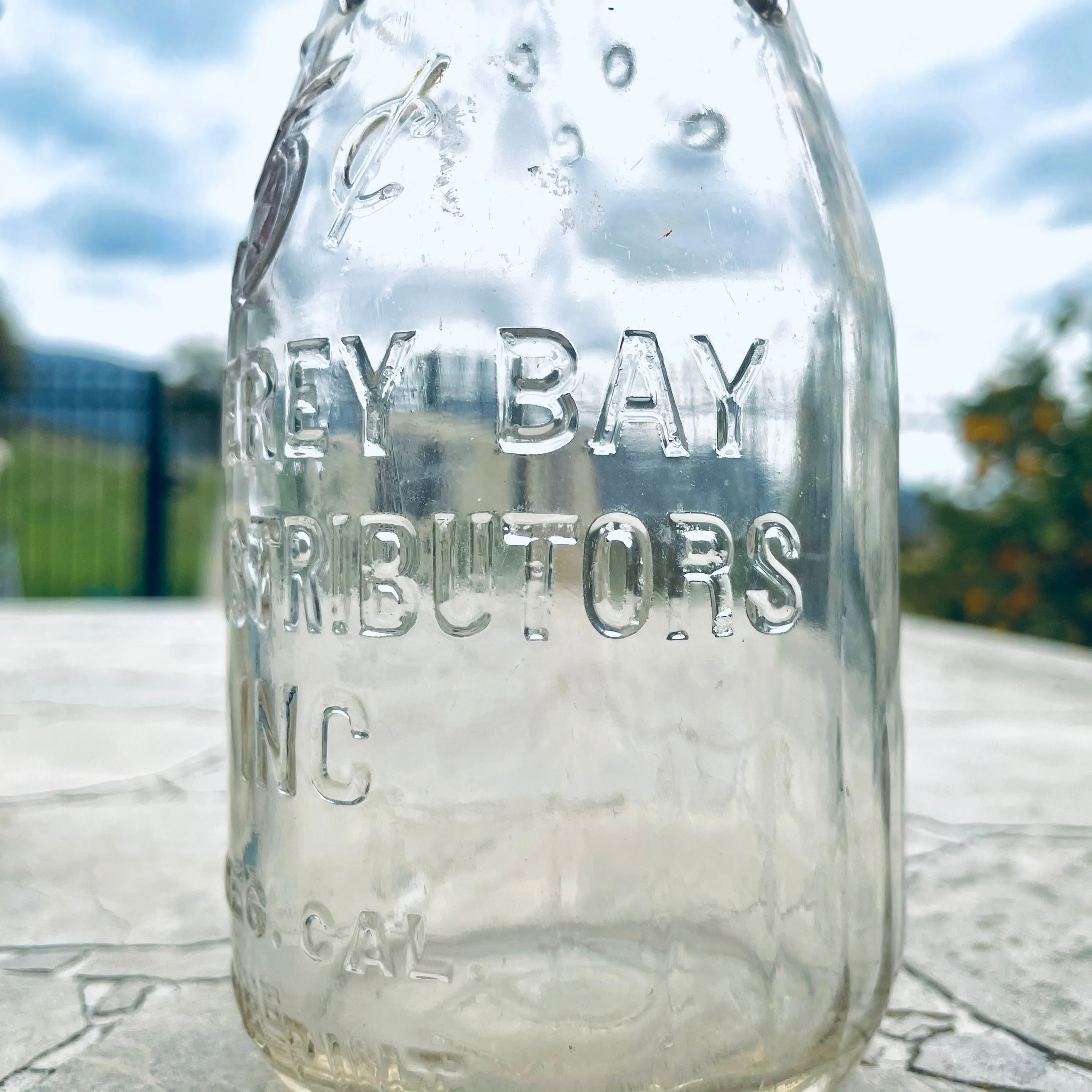 *Monterey Bay Milk Distributers Glass Milk Bottle