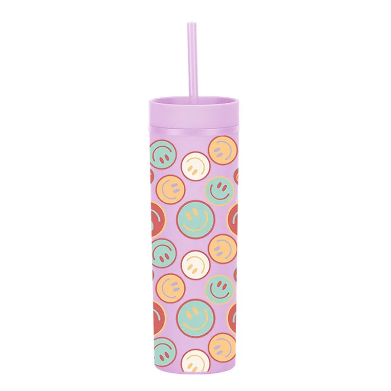 New Printed Plastic Cup with Straw