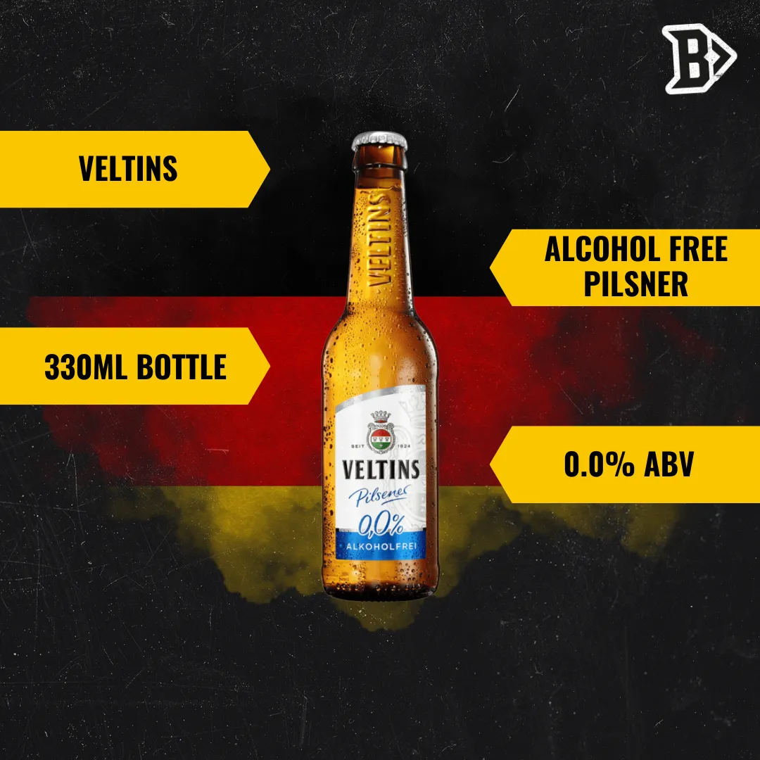 Veltins Alcohol Free German Pilsner 330ml Bottles - 0.0% ABV (12 Pack)